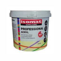 ΜΑΤ ΑΚΡΥΛΙΚΟ ΧΡΩΜΑ ΕΞΩΤΕΡΙΚΗΣ ΧΡΗΣΗΣ ISOMAT PROFESSIONAL ACRYL 9LT